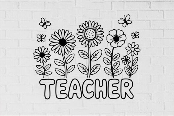 Floral Teacher SVG: A Designer's Take on Stitching