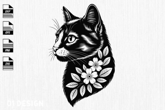 Review: Floral Cat Silhouette SVG for Embroidery